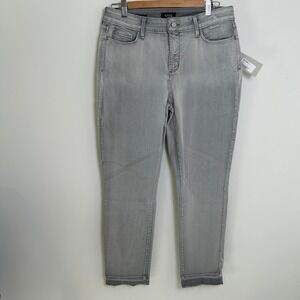NWT NEW NYDJ Jeans Women's Size 12 Light / Gray Wash Alina Ankle Style LiftxTuck